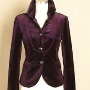 J. Crew deep purple plum Bella velvet jacket